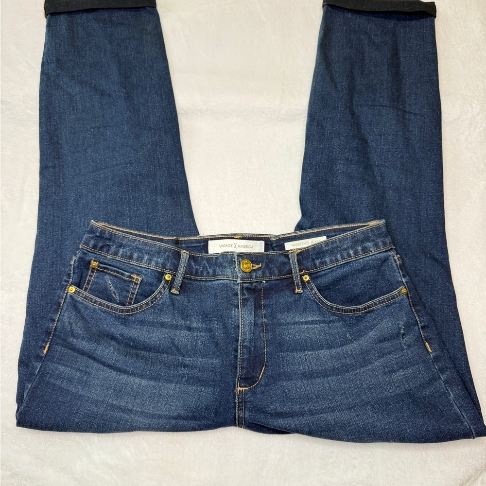 Vintage America size 14 Blue Straight Leg Jeans - Picture 2 of 5
